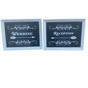 Wedding & Reception Framed Chalkboard Signs - White Frame